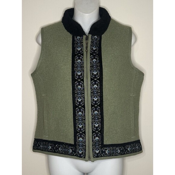 Icelandic Design Wool Blend Vest Green Nordic Style SIze S Small EUC!! - Picture 1 of 5